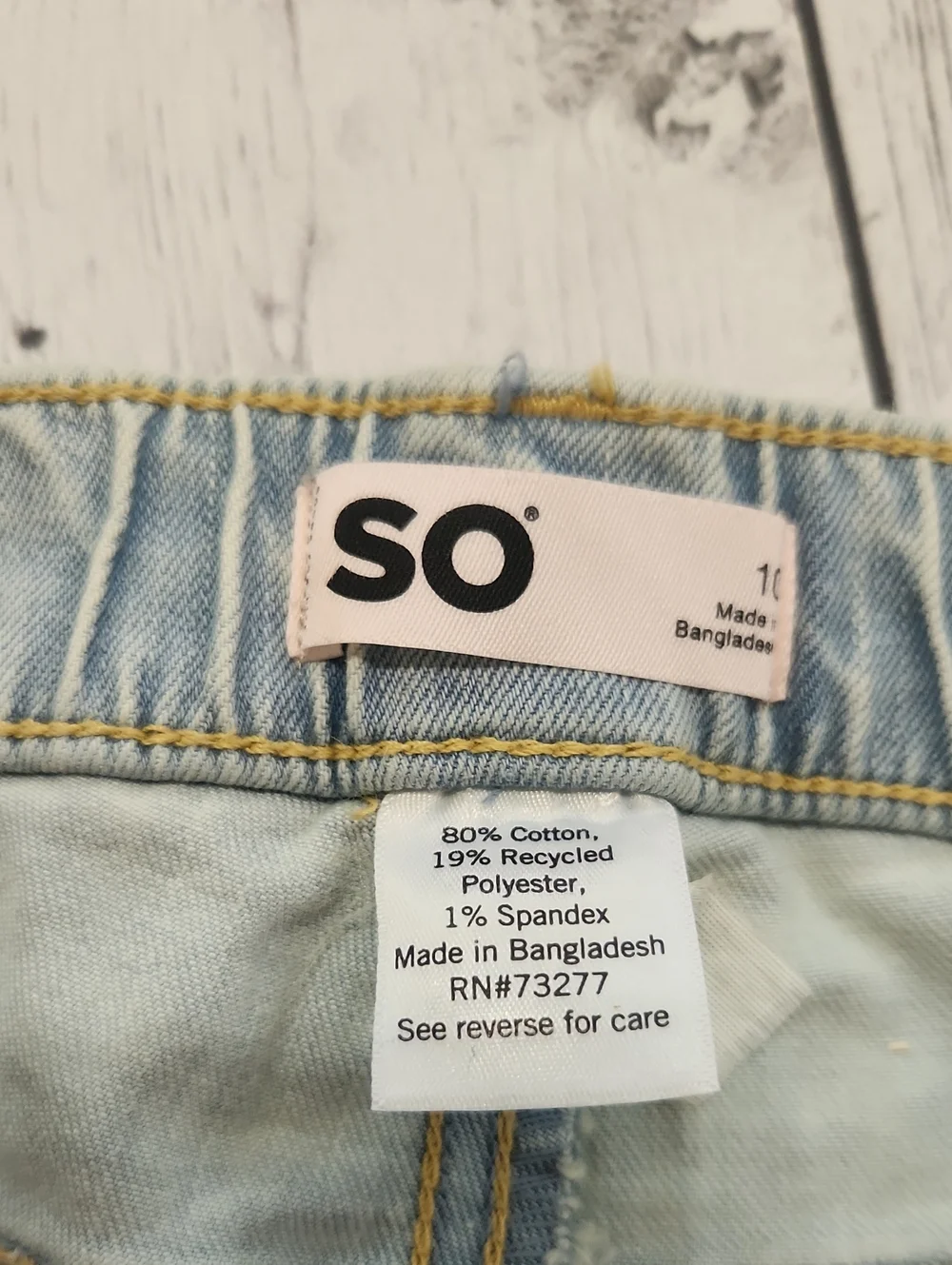 SO size 10 Light Wash Jean Shorts